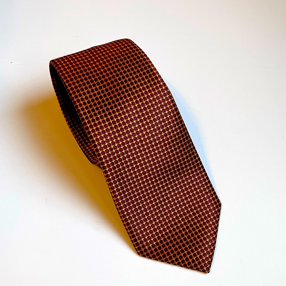Paul Fredrick Silk Tie Copper Brown metallic Color